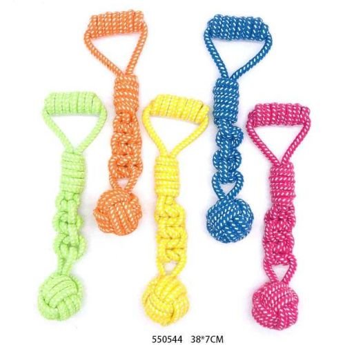 Παιχνίδι σκύλου σχοινί με μπάλα – 38cm – 12pcs – 550544