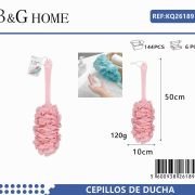 Σφουγγάρι μπάνιου δίχτυ με λαβή – Pink – 26189
