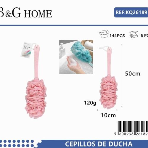 Σφουγγάρι μπάνιου δίχτυ με λαβή – Pink – 26189