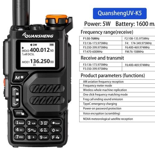 Φορητός πομποδέκτης UHF/VHF – UVK5 – Quansheng – 512153