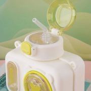 Φορητό παγούρι πλαστικό με καλαμάκι – Camera – 600ml – 722450 – Pink