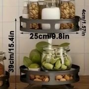 Ραφιέρα οργάνωσης κουζίνας περιστρεφόμενη διώροφη – 11902 – 114005