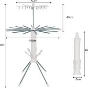 Πτυσσόμενη κρεμάστρα δαπέδου & απλώστρα ρούχων τροχήλατη – 12001-3 – 114258
