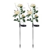 Φωτιζόμενα διακοσμητικά λουλούδια LED με ηλιακό πάνελ – 2pcs – 150333 – White