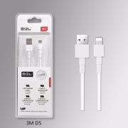 Καλώδιο φόρτισης & data – USB to Lightning – 3m – D5 -194721