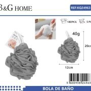 Σφουγγάρια μπάνιου δίχτυ σε σετ 5Χ – Grey – 24963