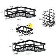 Επιτοίχια ράφια μπάνιου σε σετ 5Χ – 2155 – 170141 – Black