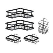 Επιτοίχια ράφια μπάνιου σε σετ 5Χ – 2155 – 170141 – Black