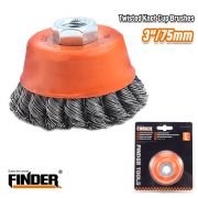 Συρματόβουρτσα καμπάνα στριφτή για γωνιακό τροχό – 3″/75mm – Finder – 196596