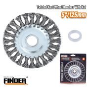 Συρματόβουρτσα πλεκτή για τροχό – 5″”/125mm – Finder – 196599
