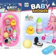 Κούκλα μωρό με σετ μπάνιου και καροτσάκι – 669-702B1 – 215562