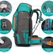 Σακίδιο πλάτης ορειβατικό – H2401 – 65L+5L – 251593 – Black