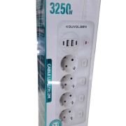 Πολύπριζο 4 θέσεων με διακόπτες & θύρες USB – KOS-27020EU – 270209