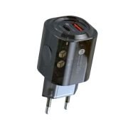 Αντάπτορας φόρτισης Fast Charge με 2 θύρες USB-A & Type-C – 20W – CX-179B – 271795
