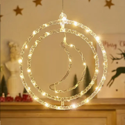 Χριστουγεννιάτικο φωτεινό διακοσμητικό 3D LED κρεμαστό – Φεγγάρι – 2pcs – 272308 – Warm White