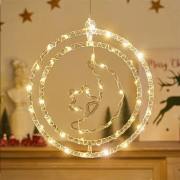 Χριστουγεννιάτικο φωτεινό διακοσμητικό 3D LED κρεμαστό – Φεγγάρι – 2pcs – 272310 – Warm White