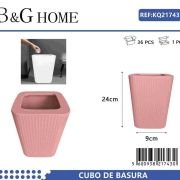 Κάδος απορριμμάτων μπάνιου πλαστικός – Pink – 21743