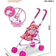 Παιδικό καροτσάκι με φωτισμό LED και κούκλα – 1393D-2 – 307137