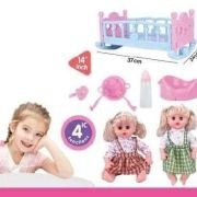 Κούκλα μωρό με κρεβατάκι και αξεσουάρ φροντίδας – K007-33 – 345362
