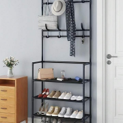 Κρεμάστρα δαπέδου με ράφια παπουτσιών – 6007-1 – 521773 – Black