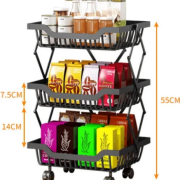 Τροχήλατη ραφιέρα τροφίμων κουζίνας – 1026-3 – 522107