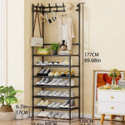 Κρεμάστρα δαπέδου με ράφια παπουτσιών – YH6607-6 – 522534 – Black