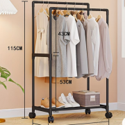 Τροχήλατη κρεμάστρα δαπέδου με ράφι παπουτσιών – YX9108-1 – 522770 – White