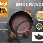 Ρηχή κατσαρόλα αντικολλητική με καπάκι – 3.9L – CA004-BS28-Black – DSP – 563776