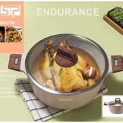 Κατσαρόλα αντικολλητική με καπάκι – 6.6L – CA005-B28-Beige – DSP – 567606