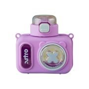 Φορητό παγούρι πλαστικό με καλαμάκι – Camera – 600ml – 722450 – Purple