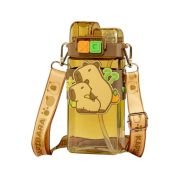 Παιδικό παγούρι πλαστικό με καλαμάκι – 650ml – 722474 – Brown