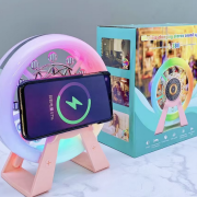 Ασύρματο ηχείο Bluetooth με βάση ασύρματης φόρτισης smartphone – Wheel – L-38B – 811580 – Pink