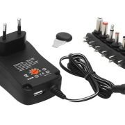 Τροφοδοτικό μετασχηματιστής με ρυθμιστή τάσης 6 βύσματα και θύρα USB – 30W – 812990
