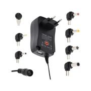 Τροφοδοτικό μετασχηματιστής με ρυθμιστή τάσης 6 βύσματα και θύρα USB – 30W – 812990