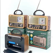 Επαναφορτιζόμενο ραδιόφωνο Retro με ρολόι – NS8898BT – 888988 – Gold