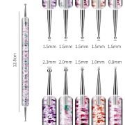 Σετ πινέλα & εργαλεία μανικιούρ Nail Art διπλής όψης – B261 – 5pcs – 910495