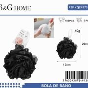 Σφουγγάρια μπάνιου δίχτυ σε σετ 5Χ – Black – 24973