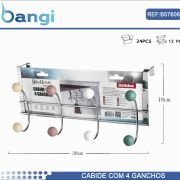 Μεταλλική κρεμάστρα πόρτας 4 θέσεων – 57608