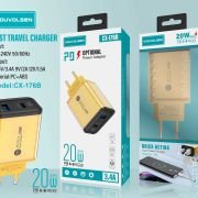 Αντάπτορας φόρτισης Fast Charge με 2 θύρες USB-A & Type-C – 20W – CX-176B – 271764