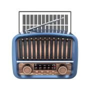Επαναφορτιζόμενο ραδιόφωνο Retro με ηλιακό πάνελ – K-371S – 023719 – Blue