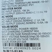 Power Inverter καθαρού ημιτόνου – 24V – 3000VA – 60A – LC-Star Solar – 338006