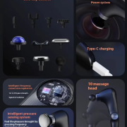 Συσκευή μασάζ με κεφαλές θέρμανσης & ψύξης – Fascial Gun – SL2024 – 541252