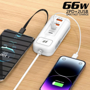 Αντάπτορας φόρτισης Fast Charge με 2 θύρες USB-A & Type-C & καλώδιο Type-C – JG-01 – 811726