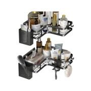 Σετ επιτοίχια γωνιακά ράφια μπάνιου – 5pcs – 2152-1 – 170134 – Black