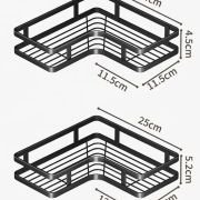 Σετ επιτοίχια γωνιακά ράφια μπάνιου – 5pcs – 2152-1 – 170134 – Black