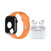 Σετ Smartwatch με ασύρματα ακουστικά Bluetooth & 7 λουράκια – S3000 Pro – 814086 – Orange