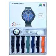 Σετ Smartwatch με 7 λουράκια – V16 Pro Max – 814161 – Black