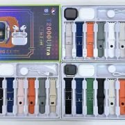 Σετ Smartwatch με ασύρματα ακουστικά Bluetooth & 7 λουράκια – T2000 UItra – 814130 – Gold