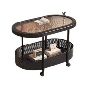 Τροχήλατο βοηθητικό τραπέζι σαλονιού διώροφο – 10712 – 282166 – Black