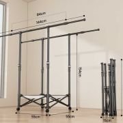 Πτυσσόμενη κρεμάστρα δαπέδου & απλώστρα ρούχων τροχήλατη – SG202602 – 282210 – White